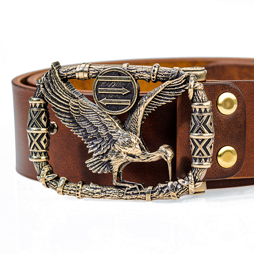 Ремень кожаный с пряжкой "Чертог Бусла"