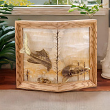 Бронзовая картина угловая "Рыба" на ониксе