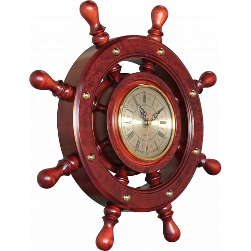 Штурвал сувенирный, часы (8 ручек)