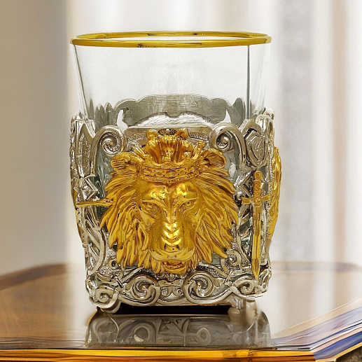 Подарочный бокал для виски  "Лев"
