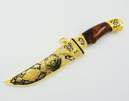 Нож медведь №3 дамаск. Златоуст. купить с доставкой Нож медведь №3 дамаск. Златоуст.