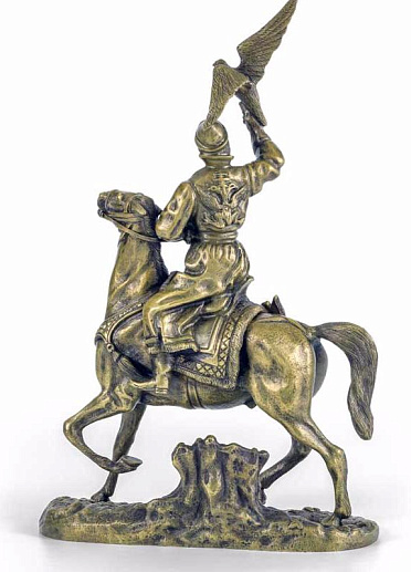 Бронзовая композиция "Сокольничий"