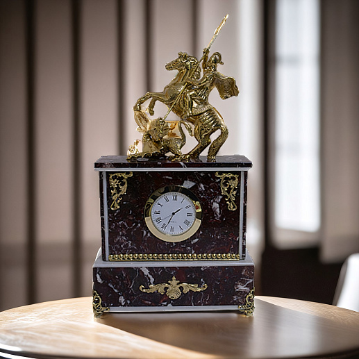 Подарочные каминные часы "Георгий Победоносец"