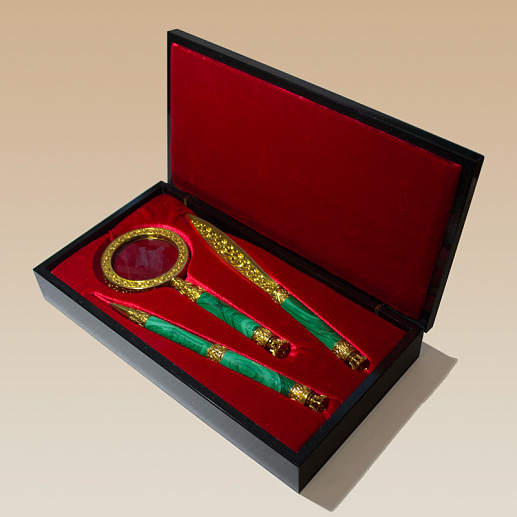 Малахитовый канцелярский набор купить с доставкой Малахитовый канцелярский набор