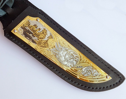 Украшенный нож №8 /дамаск/. Златоуст купить с доставкой Украшенный нож №8 /дамаск/. Златоуст