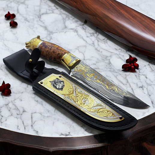 Нож "Волк" №8 /дамаск/. Златоуст