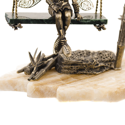 Бронзовая композиция "Эльф на качелях"