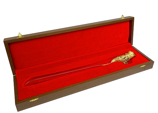 Интерьерная ложка для обуви "Мопс". Позолоченная