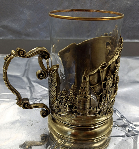 Сувенирный подстаканник "Российский" бронза