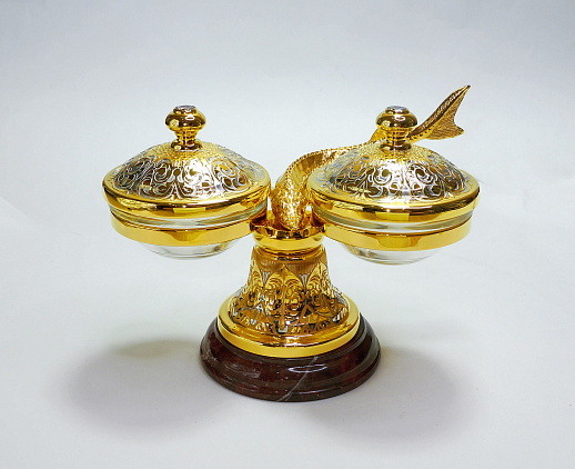 Водочный набор с икорницей. Златоуст