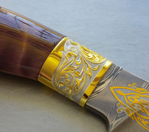 Нож дамасский "Кабан" №6. Златоуст