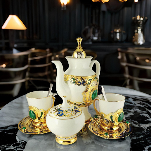 Кофейный набор "Царский малахит" купить с доставкой Кофейный набор "Царский малахит"
