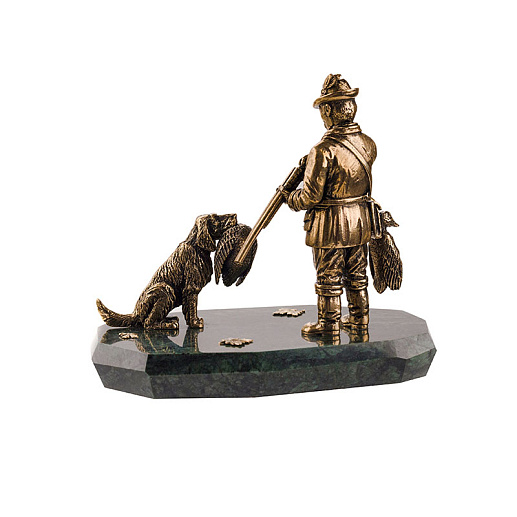 Бронзовая композиция "Охотник с собакой"