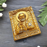 Бронзовая икона "Николай Чудотворец" в золоте