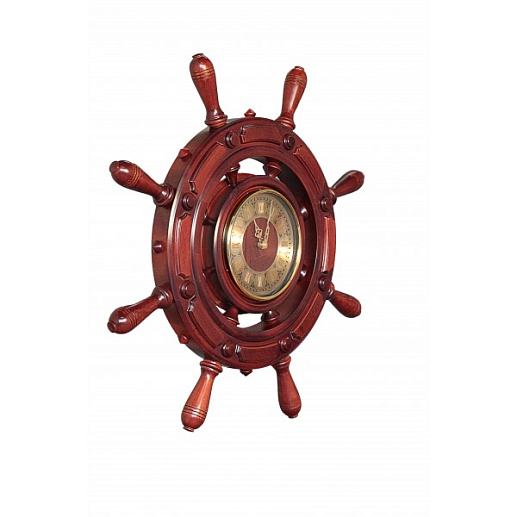 Штурвал сувенирный, часы (8 ручек)