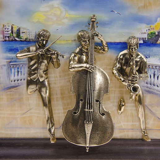 Бронзовая картина "Трио"