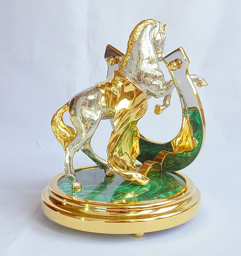 Подкова на счастье "Малахит". Златоуст купить с доставкой Подкова на счастье "Малахит". Златоуст