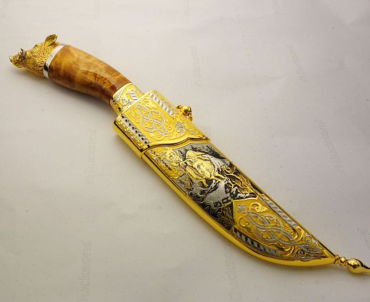 Нож с головой кабана № 2. Златоуст