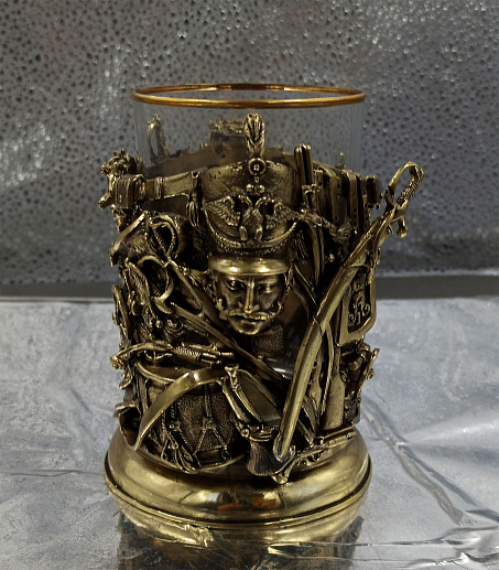 Подстаканник "Гусар" бронза