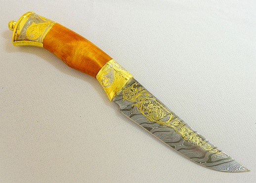 Украшенный нож №1 /дамаск/. Златоуст