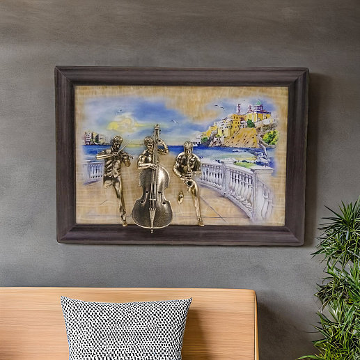 Бронзовая картина "Трио"