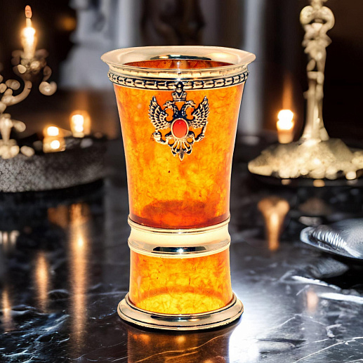 Стопка для водки из камня (янтарь)