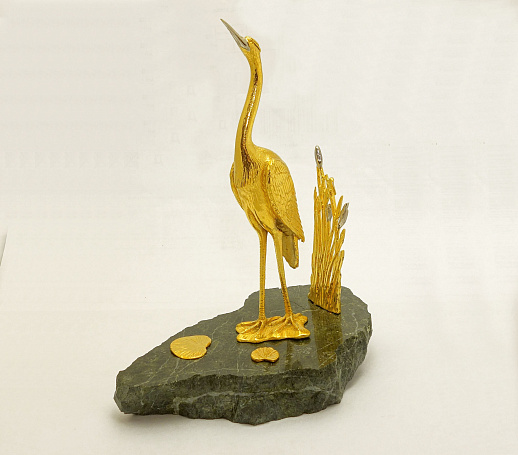 Бронзовая статуэтка "Цапля для колец"