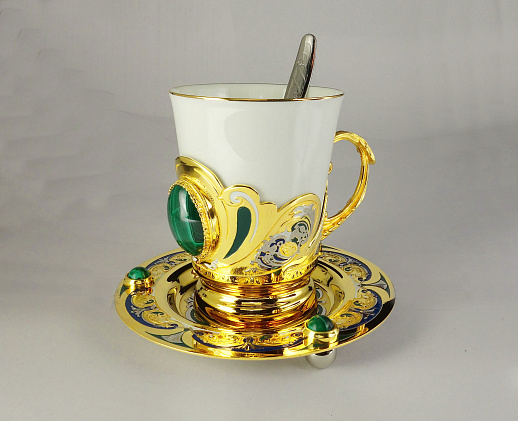 Кофейный набор "Царский малахит" купить с доставкой Кофейный набор "Царский малахит"