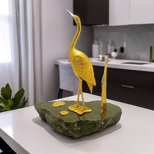 Бронзовая статуэтка "Цапля для колец"