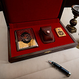 Набор "Портсигар, зажигалка, чехол". Златоуст
