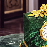 Часы из малахита «Рябина»