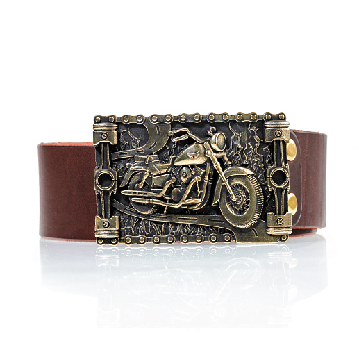 Ремень кожаный с пряжкой "Kawasaki"