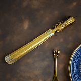 Интерьерная ложка для обуви "Мопс". Позолоченная