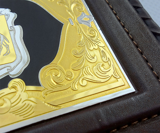 Зажим для денег из натуральной кожи "Герб Челябинска" №2. Златоуст