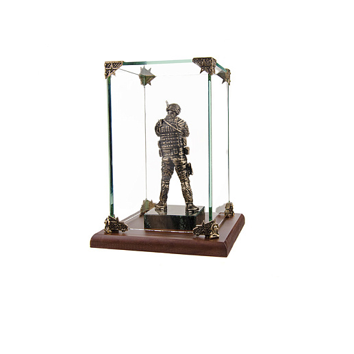 Бронзовая статуэтка "Спецназовец на камне" в стеклянной коробке купить с доставкой Бронзовая статуэтка "Спецназовец на камне" в стеклянной коробке