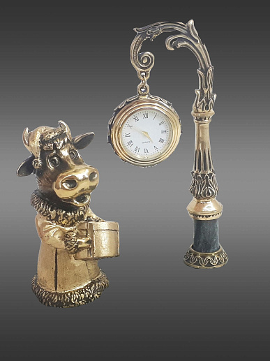 Бронзовые часы "Буренка" купить с доставкой Бронзовые часы "Буренка"