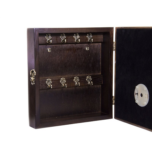 Бронзовая ключница настенная "Пара. Набережная" с подсветкой