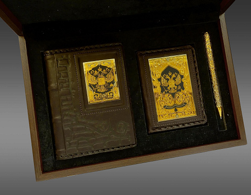 Набор "Ежедневник, автодокументы, ручка". Златоуст