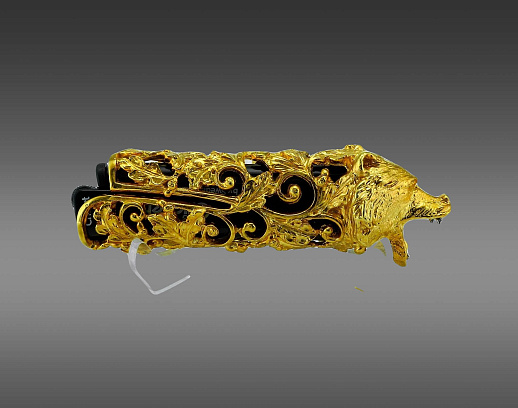 Чехол для зажигалки "Медведь" в золоте