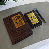 Набор "Ежедневник, визитница кожаная, pучка". Златоуст