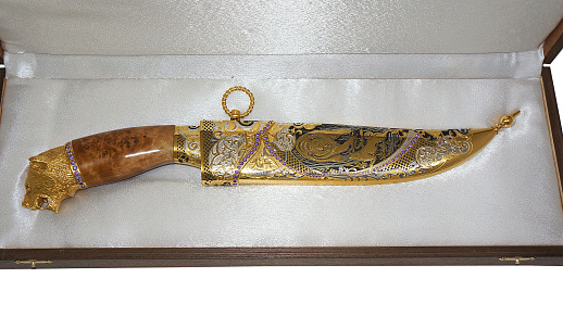 Нож медведь №7 дамаск. Златоуст