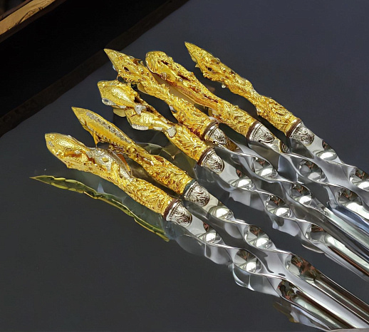 Набор шампуров "Рыбы". Позолота