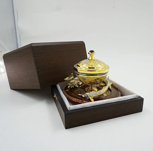 Икорница на агате № 3. Златоуст