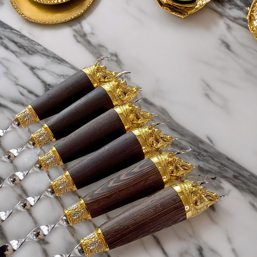 Набор шампуров "Быки". Позолота