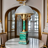 Настольная лампа из малахита