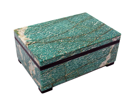 Оригинальная каменная шкатулка из амазонита купить с доставкой Оригинальная каменная шкатулка из амазонита