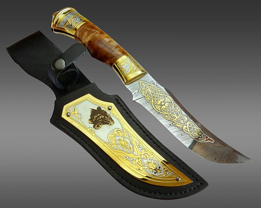 Украшенный нож №6 /дамаск/. Златоуст