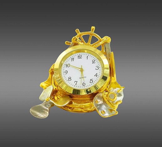 Часы "Морские". Позолоченные