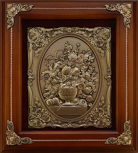 Деревянная ключница "Цветы в вазе"