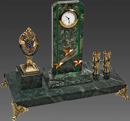 Бронзовые часы «Погон с п/п и гербом ПС ФСБ» купить с доставкой Бронзовые часы «Погон с п/п и гербом ПС ФСБ»